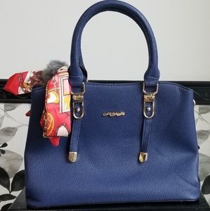 XYH small blue faux leather handbag